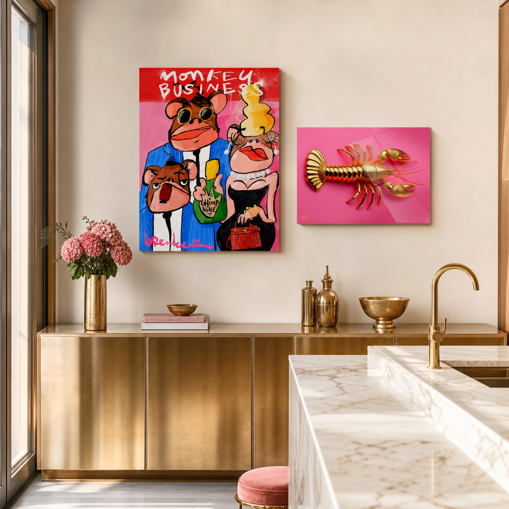 Gouden glamour fotowand voor de keuken | 2 kunstwerken