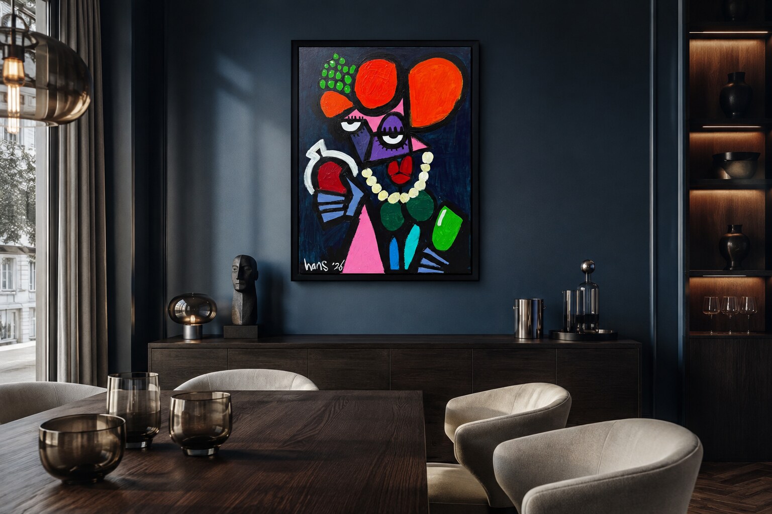 Apples and Grapes van Hans Breuker in het interieur van een kunstverzamelaar